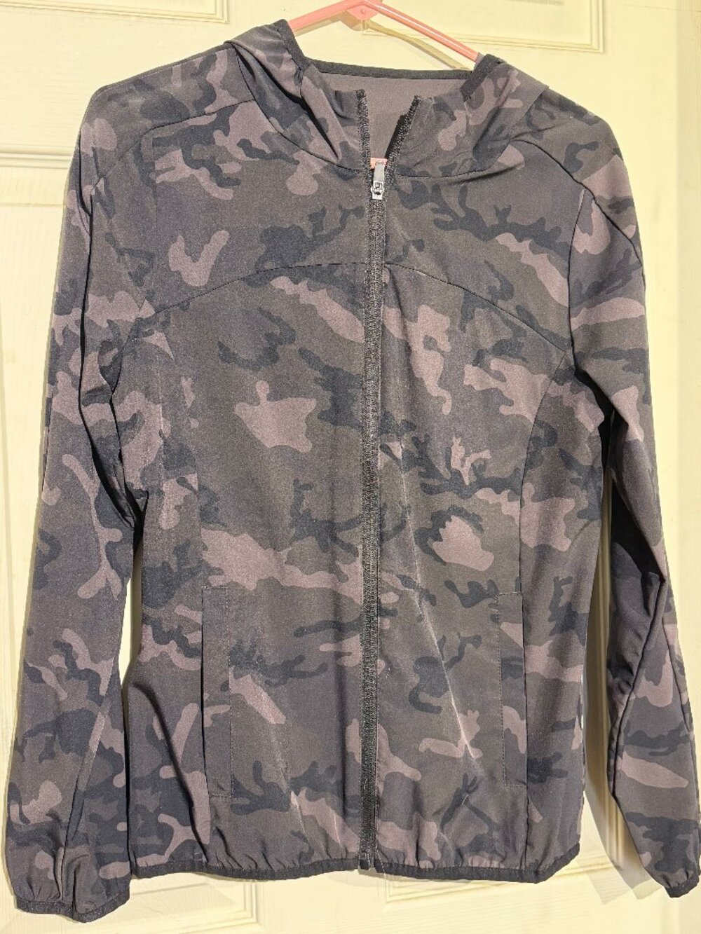 ZYIA Active Camo Hooded Full Zip Jacket Windbreaker Size Small